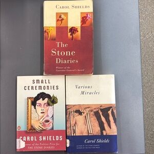 Carol Shields 3 books
Various Miracles, Small Ceremonies and The Stone Diaries